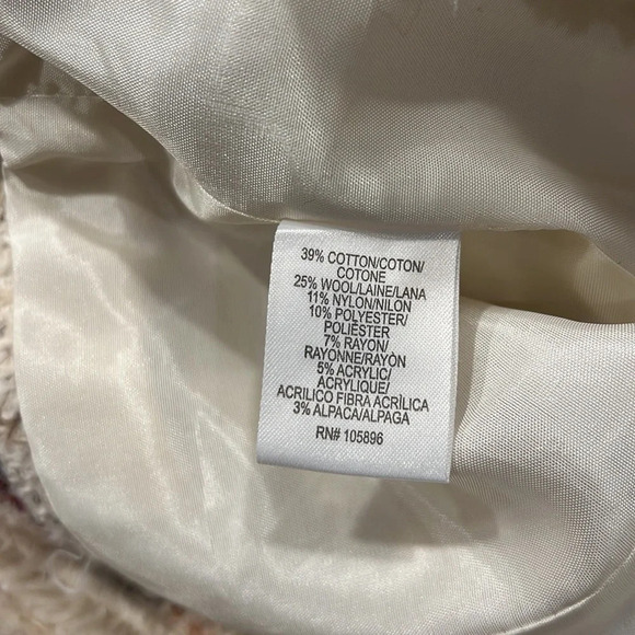 Worth Cream Tweed Short Button-Up Jacket Sz-10 - Picture 10 of 11